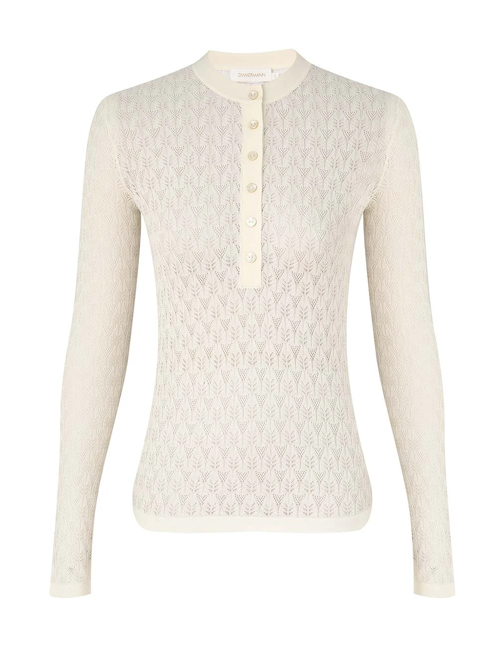 Zimmermann Lace Knit Buttoned Top | Ready to Wear Collection Coveti Elevate your elegance in this Zimmermann Knitwear available now at Coveti
