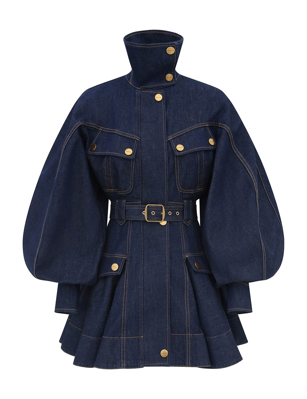Zimmermann Luna Denim Utility Mini Dress