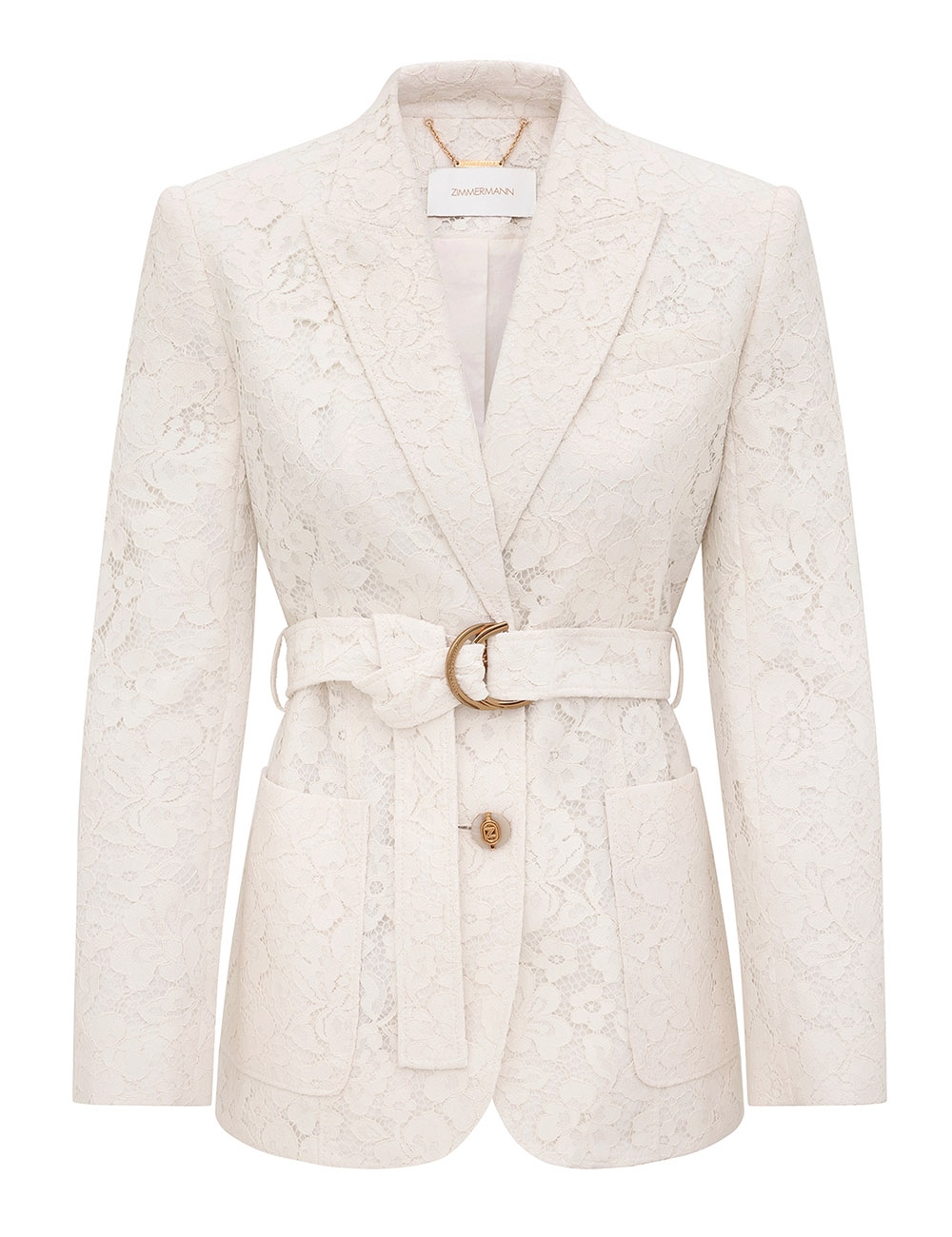 Zimmermann Luna Lace Belted Blazer