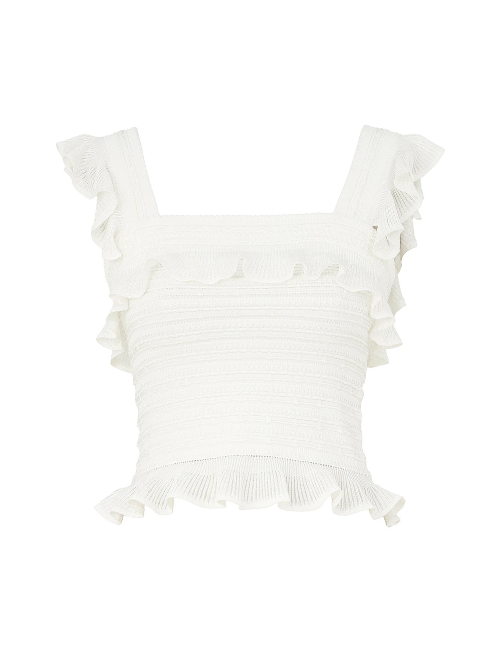 Zimmermann Luna Lace Frill Camisole | Ready to Wear Collection Coveti Elevate your elegance in this Zimmermann Tops available now at Coveti