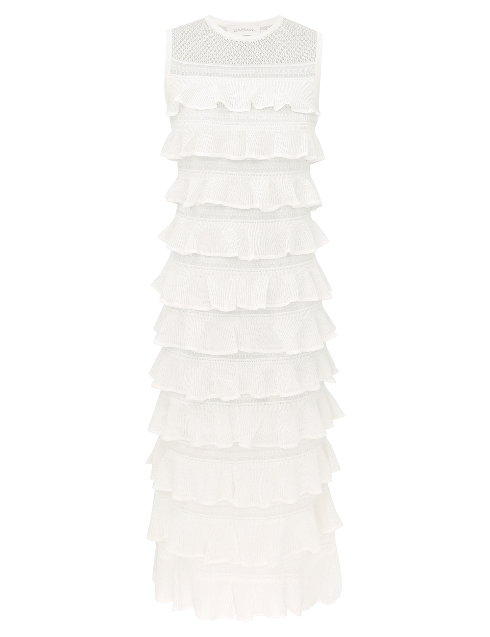 Zimmermann Luna Lace Frill Midi Dress