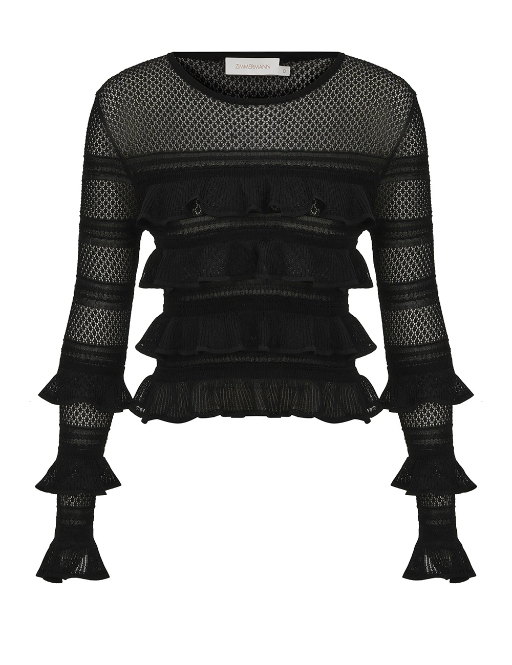 Zimmermann Luna Lace Frill Top | Ready to Wear Collection Coveti Elevate your elegance in this Zimmermann Tops available now at Coveti