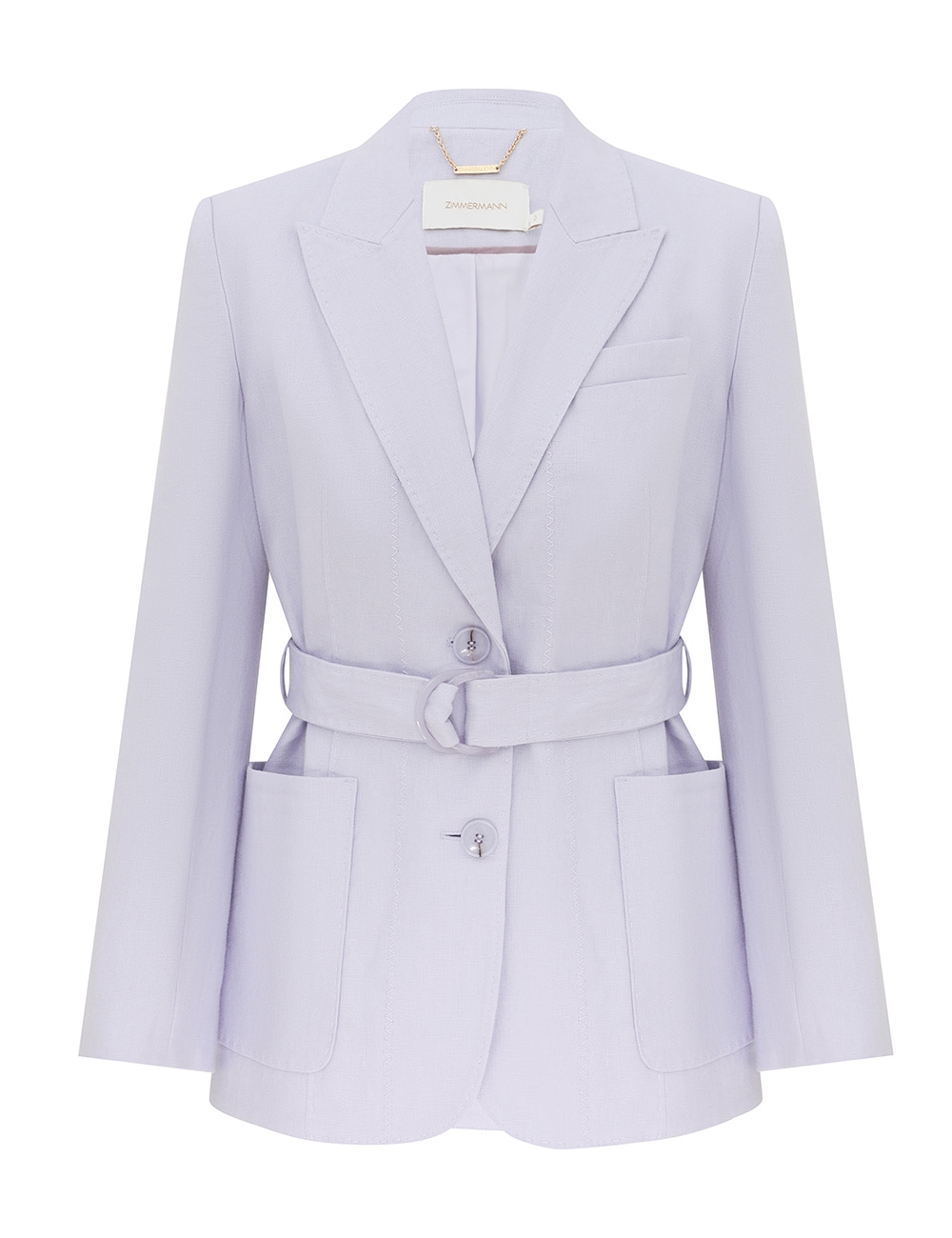 Zimmermann Luna Linen Belted Blazer
