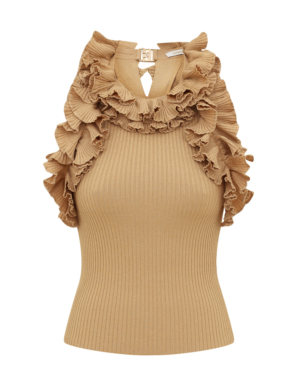 Zimmermann Luna Metallic Ruffle Tank Top