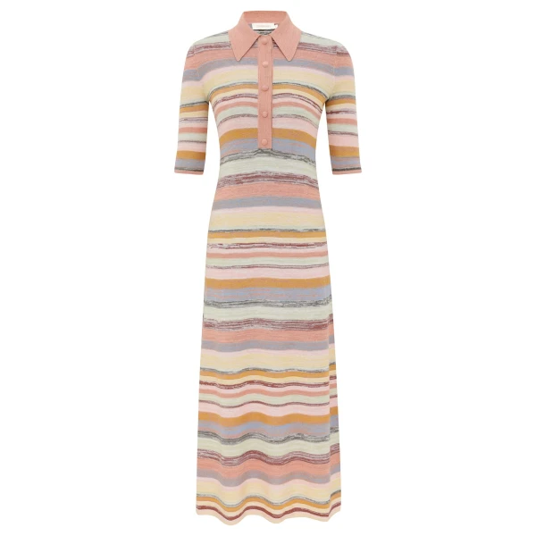Zimmermann Luna Mouline Polo Midi Dress, view 6