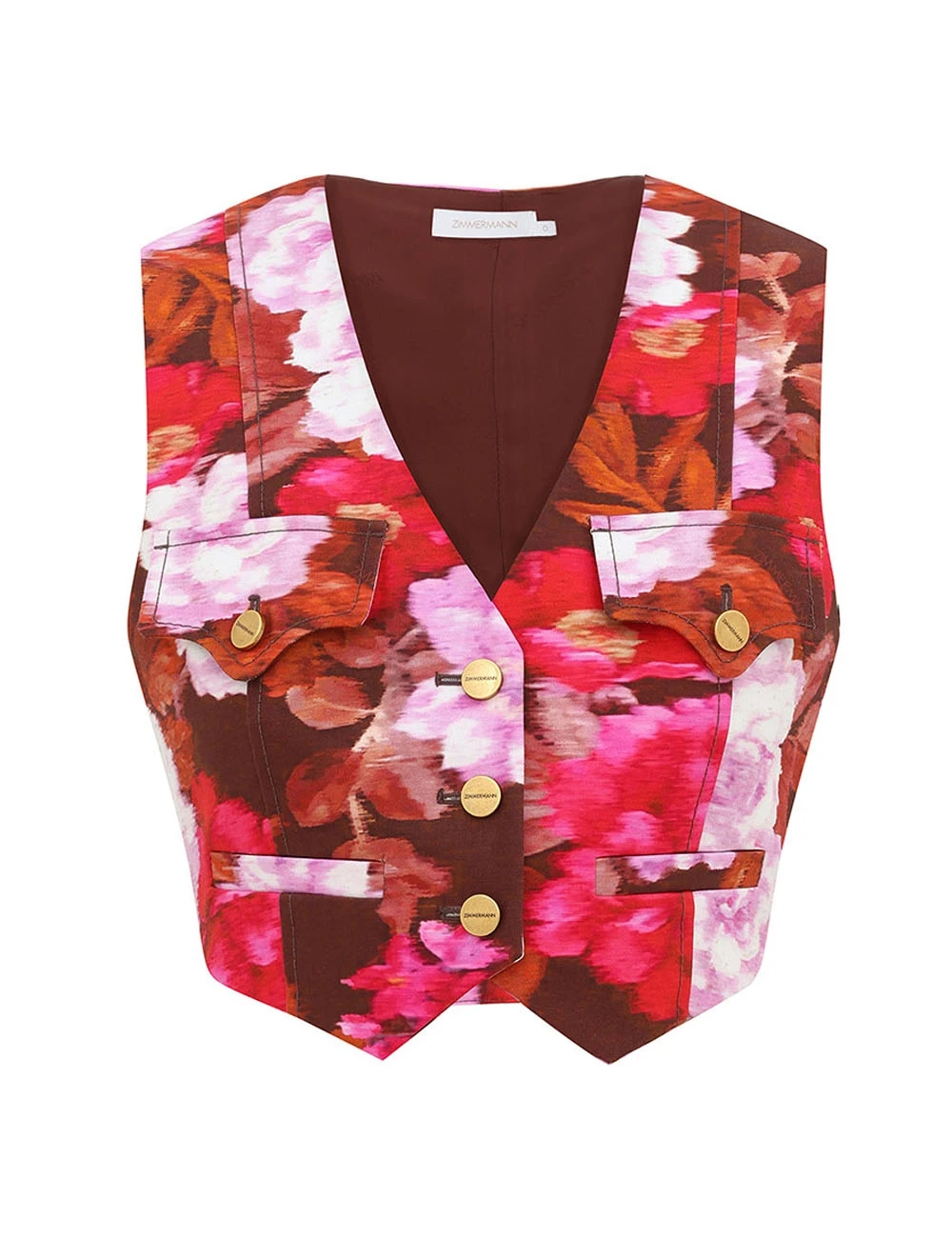Zimmermann Luna Printed Drill Waistcoat | Ready to Wear Collection Coveti Elevate your elegance in this Zimmermann Coats available now at Coveti