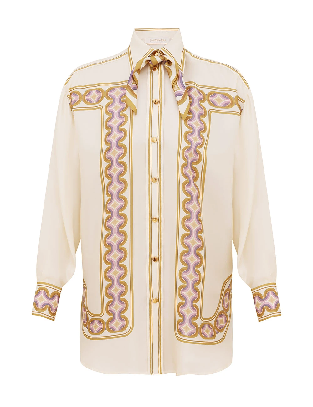 Zimmermann Luna Retro Shirt | Ready to Wear Collection Coveti Elevate your elegance in this Zimmermann Tops available now at Coveti