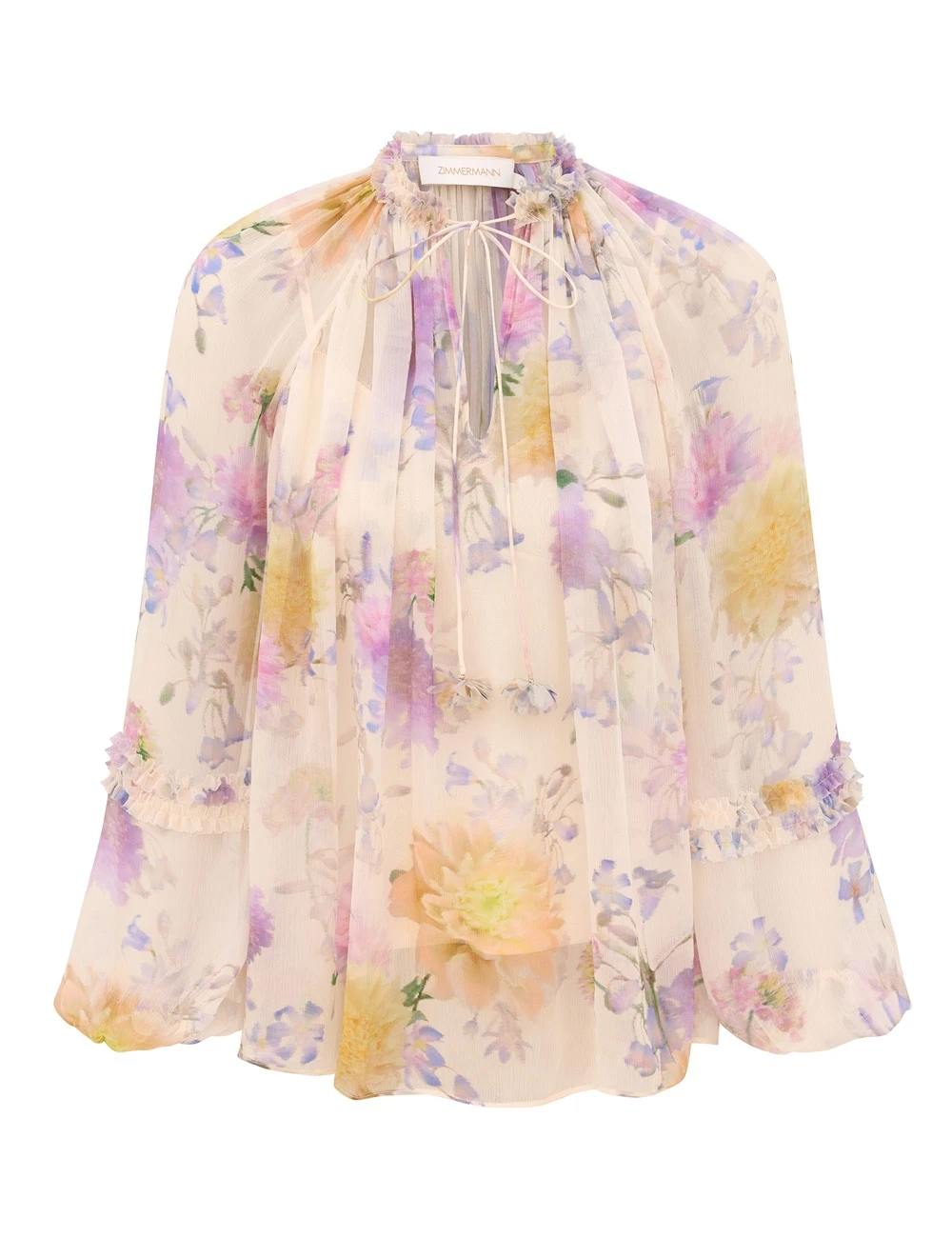 Zimmermann Luna Ruffle Billow Blouse | Ready to Wear Collection Coveti Elevate your elegance in this Zimmermann Tops available now at Coveti