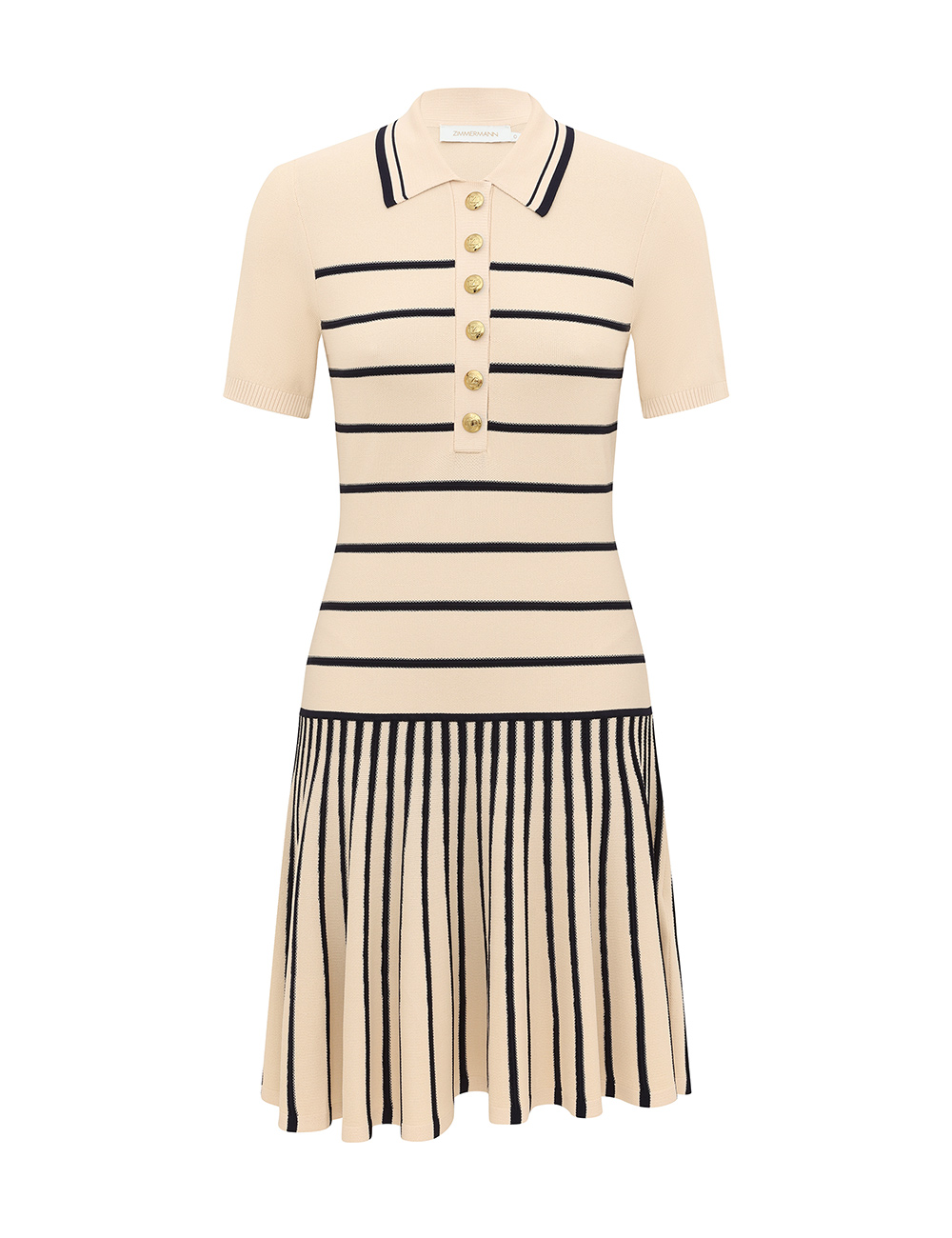 Zimmermann Luna Striped Polo Mini Dress