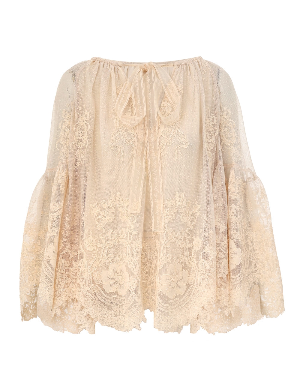 Zimmermann Luna Tiered Lace Blouse