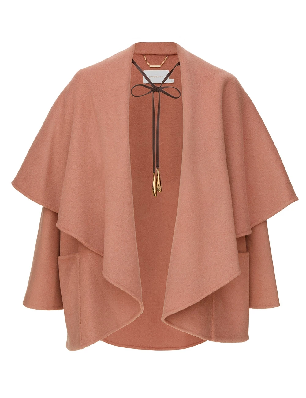 Zimmermann Luna Wool Tie Neck Cape | Ready to Wear Collection Coveti Elevate your elegance in this Zimmermann Jackets available now at Coveti