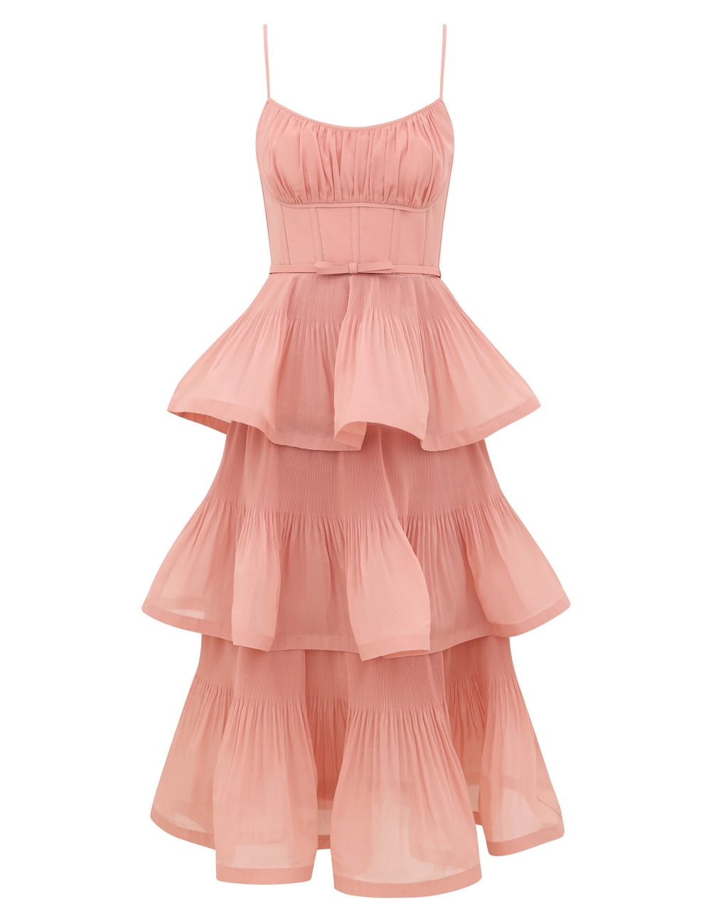 Zimmermann Pleated Tiered Midi Dress