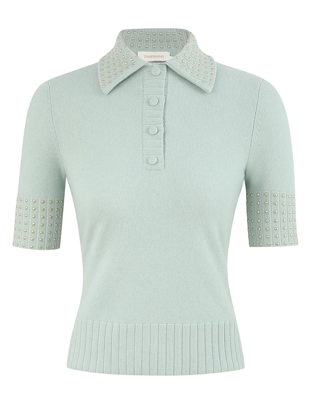 Zimmermann Rebellion Embellished Polo | Ready to Wear Collection Coveti Elevate your elegance in this Zimmermann Tops available now at Coveti