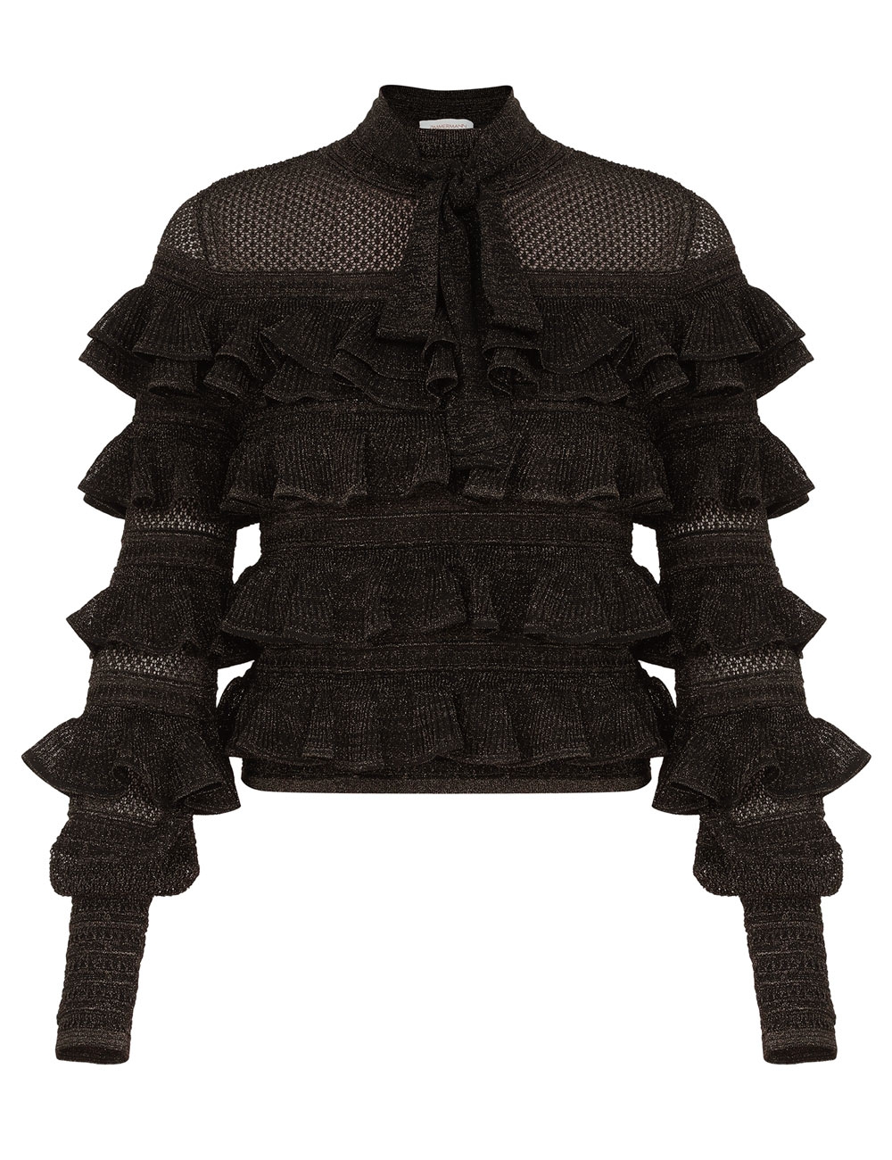 Zimmermann Rebellion Frill Tie Neck Top