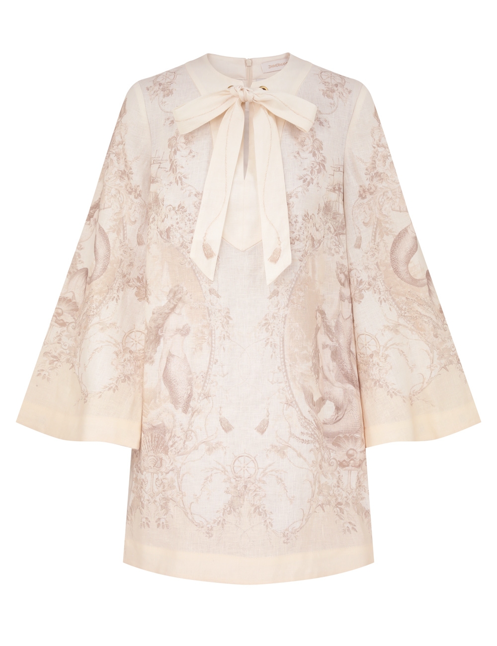 Zimmermann Tie Neck Tunic Dress