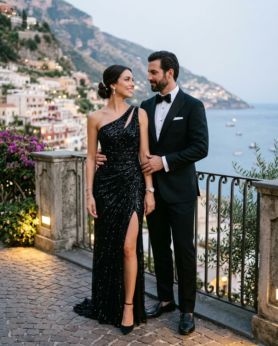 Gemma Deeks Style Guide: Black tie Anniversary in Amalfi Coast Summer 2026