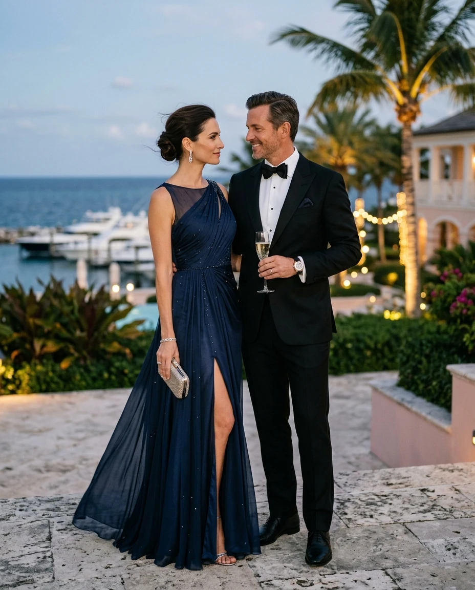 Gemma Deeks Style Guide: Black tie Anniversary in Bahamas Summer 2026