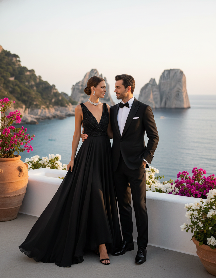 Gemma Deeks Style Guide: Black tie Anniversary in Capri Summer 2026