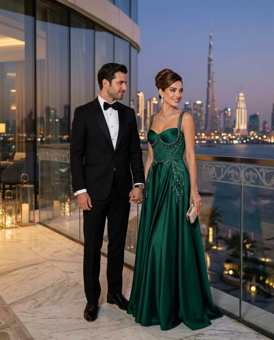 Gemma Deeks Style Guide: Black tie Anniversary in Dubai Summer 2026