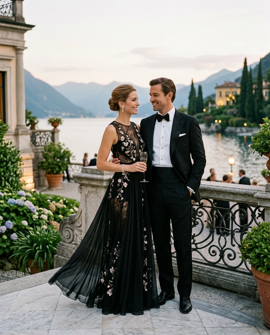 Gemma Deeks Style Guide: Black tie Anniversary in Lake Como Summer 2026