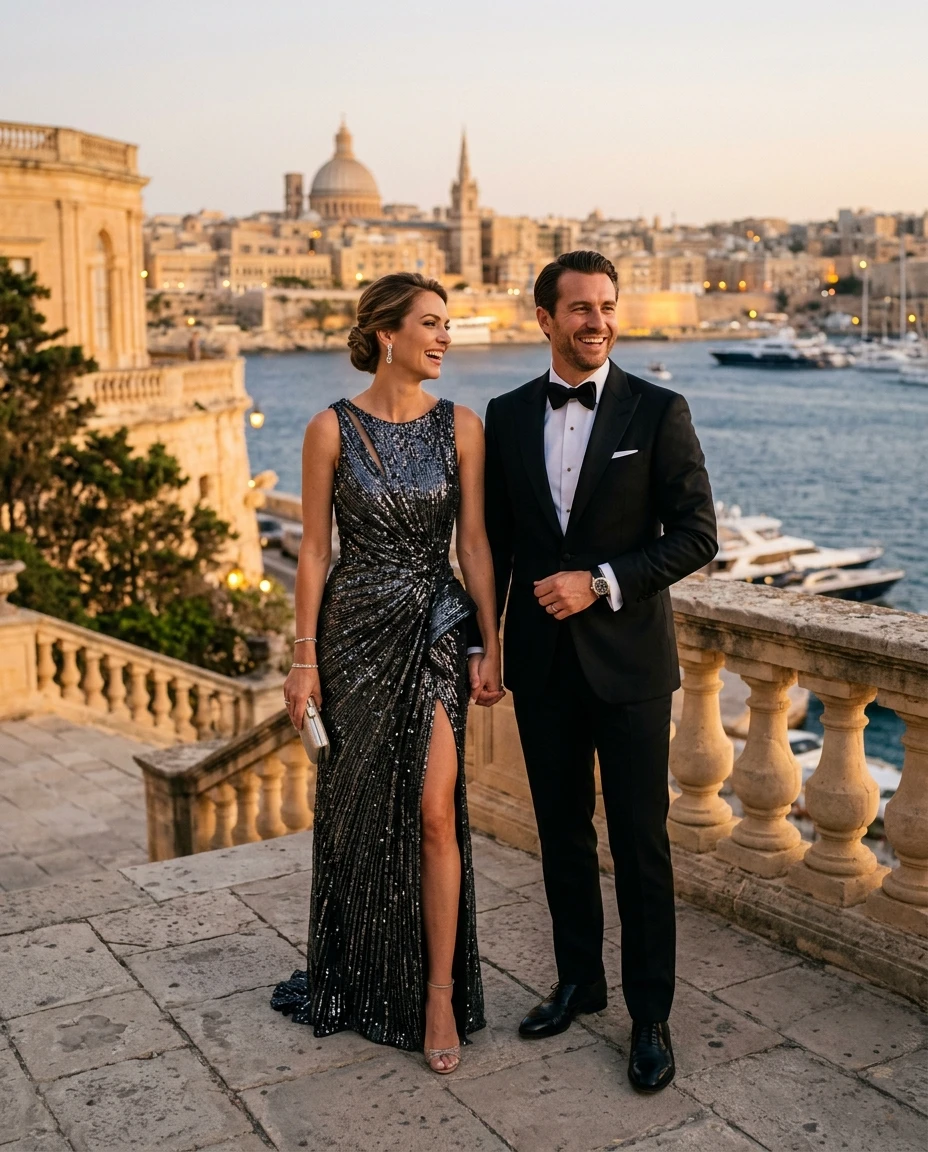 Gemma Deeks Style Guide: Black tie Anniversary in Malta Summer 2026