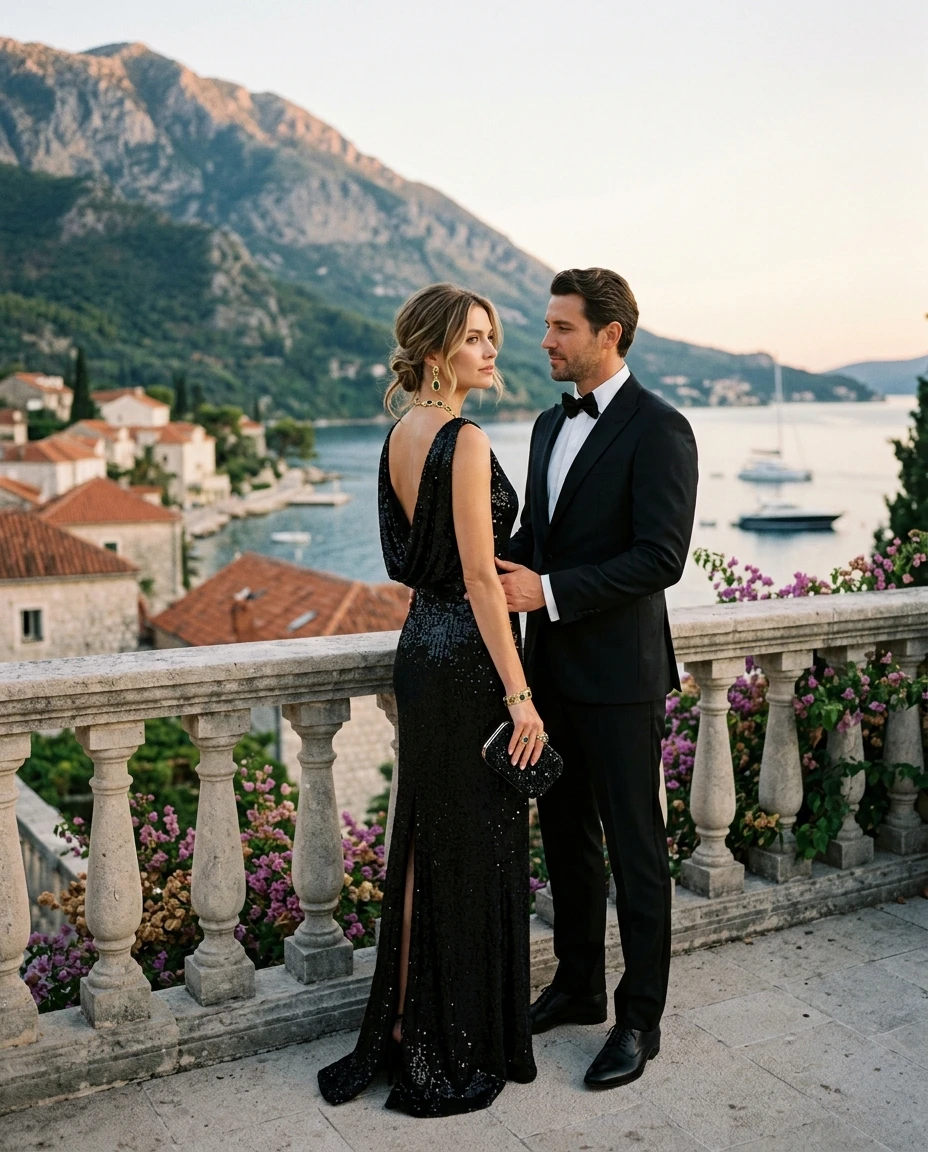 Gemma Deeks Style Guide: Black tie Anniversary in Montenegro Summer 2026