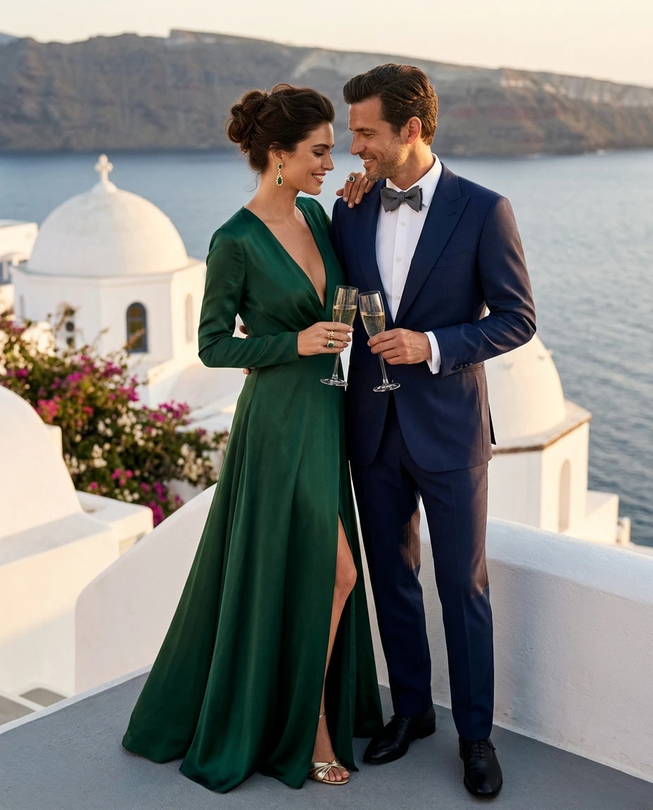 Gemma Deeks Style Guide: Black tie Anniversary in Mykonos Summer 2026