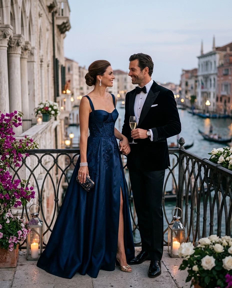 Gemma Deeks Style Guide: Black tie Anniversary in Venice Summer 2026