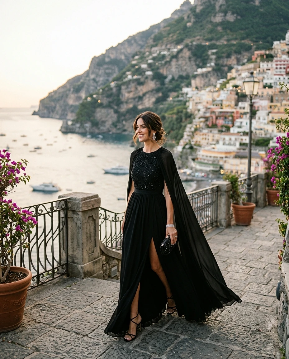 Gemma Deeks Style Guide: Black tie Birthday in Amalfi Coast Summer 2026