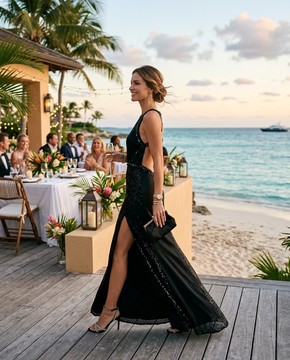 Gemma Deeks Style Guide: Black tie Birthday in Bahamas Summer 2026