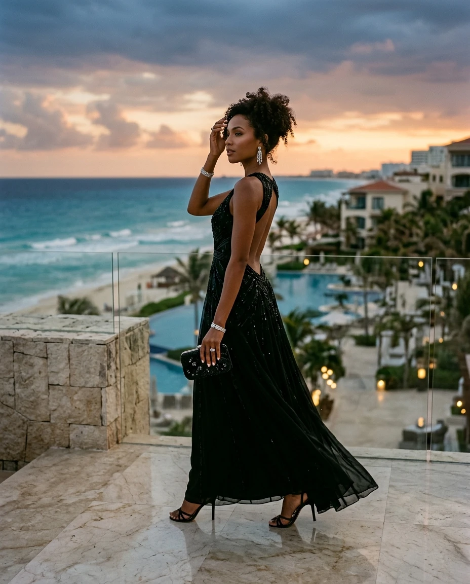 Gemma Deeks Style Guide: Black tie Birthday in Cancun Summer 2026