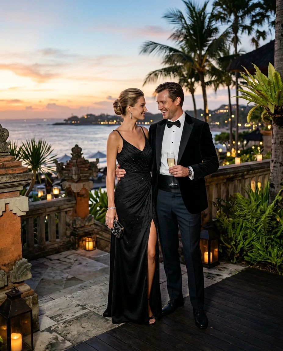 Gemma Deeks Style Guide: Black tie Date night in Bali Summer 2026