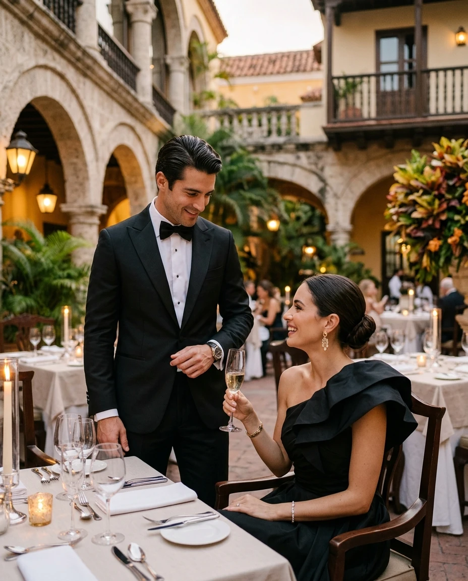 Gemma Deeks Style Guide: Black tie Date night in Colombia Summer 2026