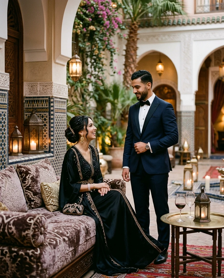 Gemma Deeks Style Guide: Black tie Date night in Moroco Summer 2026