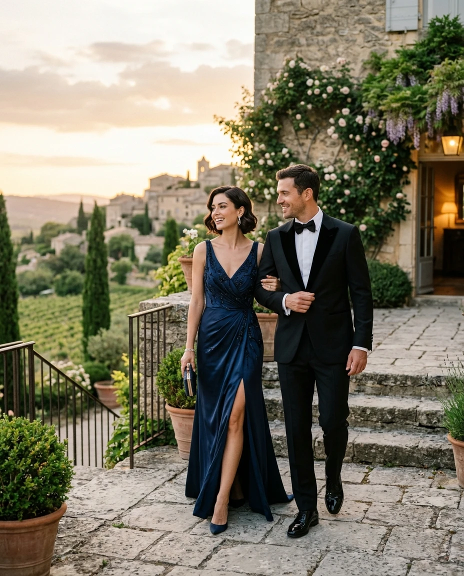 Gemma Deeks Style Guide: Black tie Date night in Provence France Summer 2026