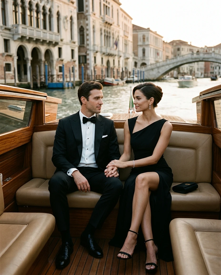 Gemma Deeks Style Guide: Black tie Date night in Venice Summer 2026