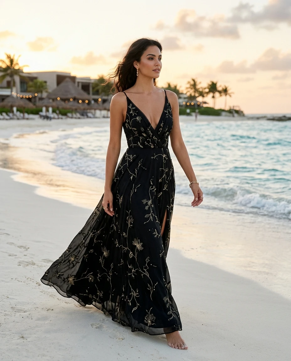 Gemma Deeks Style Guide: Black tie Designer Summer Dresses in Cancun Summer 2026