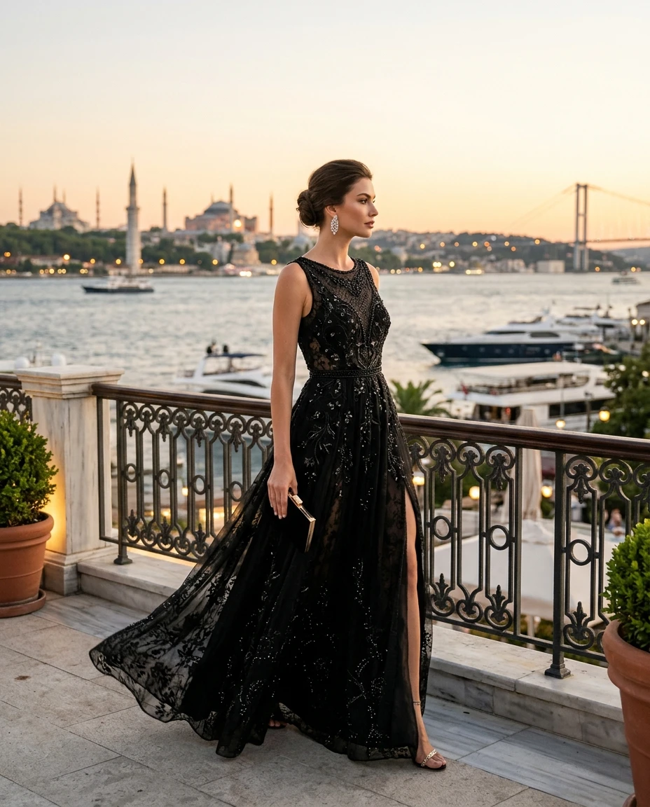 Gemma Deeks Style Guide: Black tie Designer Summer Dresses in Istanbul Summer 2026
