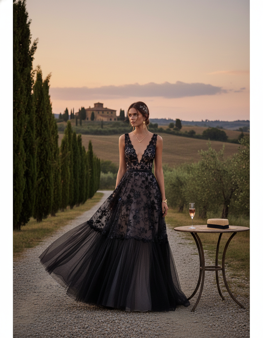 Gemma Deeks Style Guide: Black tie Designer Summer Dresses in Tuscany Summer 2026