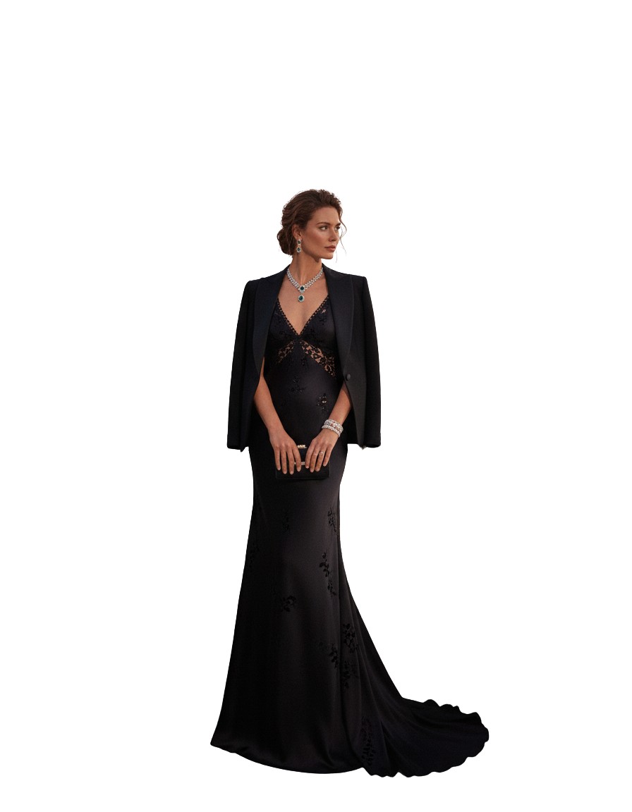 Gemma Deeks Style Guide: Black tie dinner outfit in Amalfi Coast Summer 2026