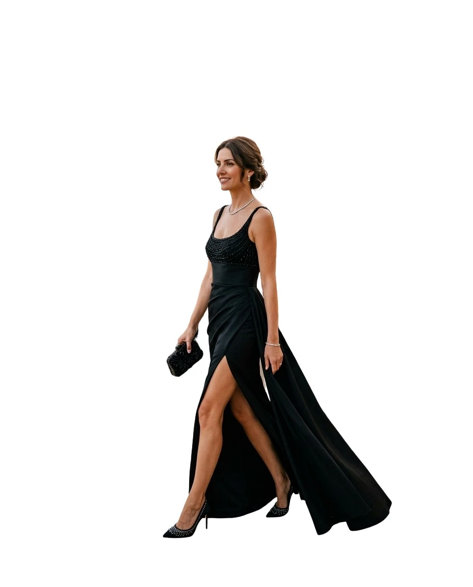 Gemma Deeks Style Guide: Black tie dinner outfit in Majorca Summer 2026