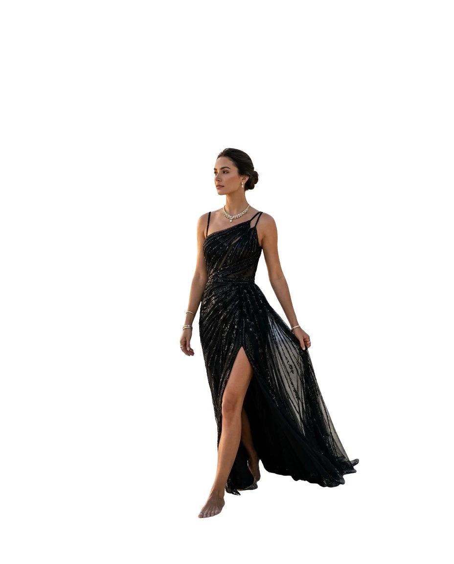 Gemma Deeks Style Guide: Black tie gala gown in Bahamas Summer 2026