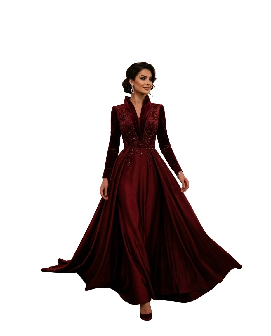 Gemma Deeks Style Guide: Black tie gala gown in Burgundy Summer 2026