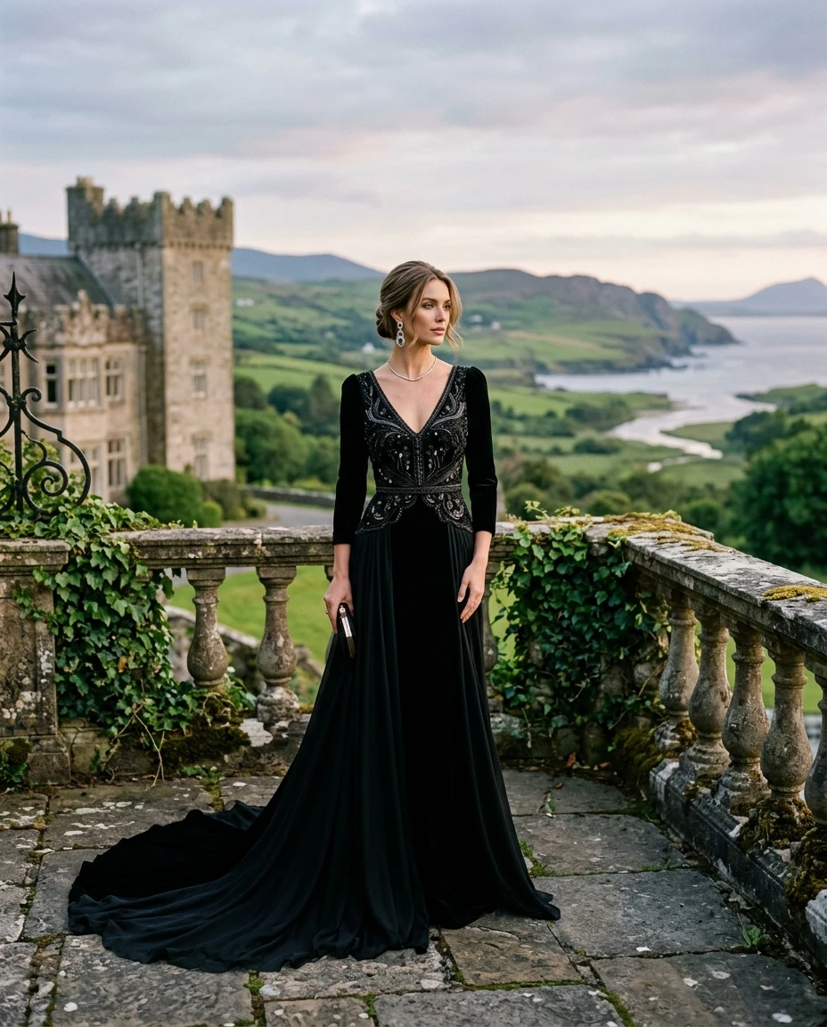 Gemma Deeks Style Guide: Black tie gala gown in Ireland Summer 2026
