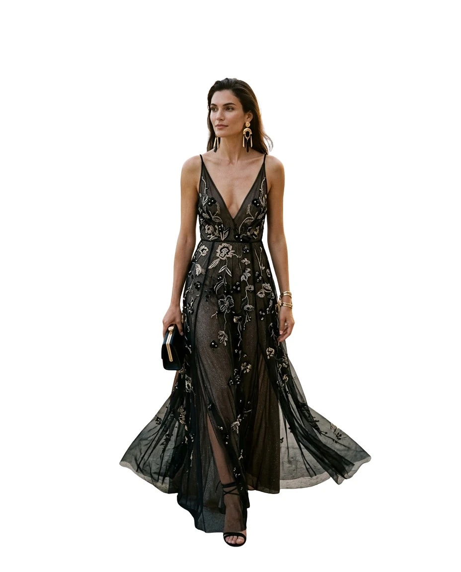 Gemma Deeks Style Guide: Black tie gala gown in Majorca Summer 2026