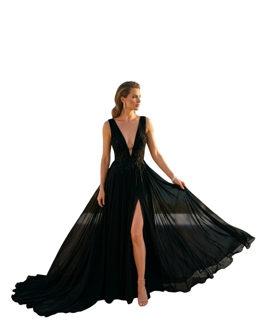 Gemma Deeks Style Guide: Black tie gala gown in Mykonos Summer 2026