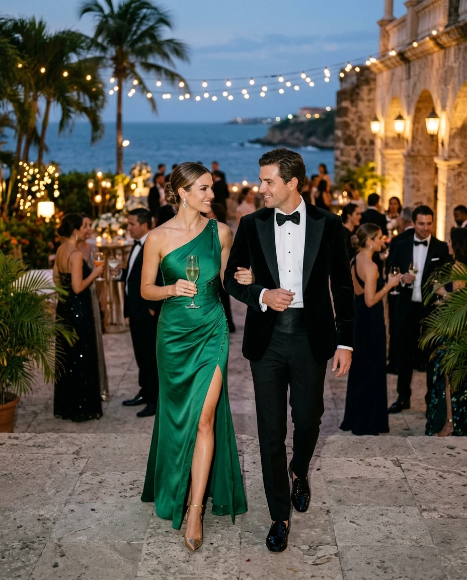 Gemma Deeks Style Guide: Black tie Holiday parties in Colombia Summer 2026