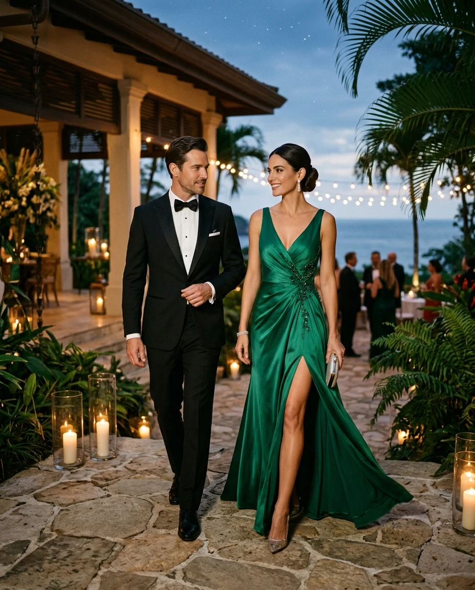 Gemma Deeks Style Guide: Black tie Holiday parties in Costa Rica Summer 2026