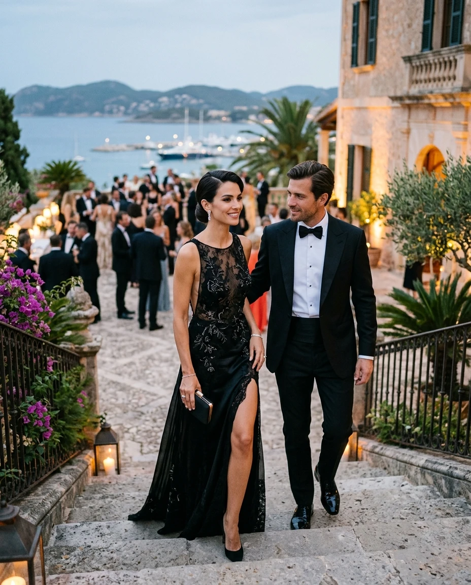 Gemma Deeks Style Guide: Black tie Holiday parties in Majorca Summer 2026