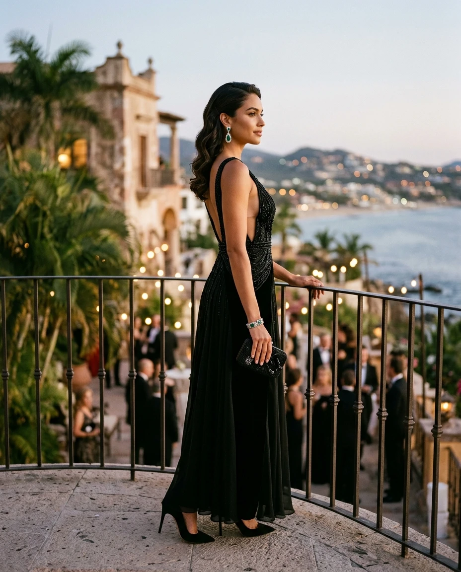 Gemma Deeks Style Guide: Black tie Holiday parties in Mexico Summer 2026